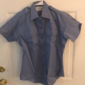 Conqueror Mens Blue Button Down Uniform Shirt NWOT
